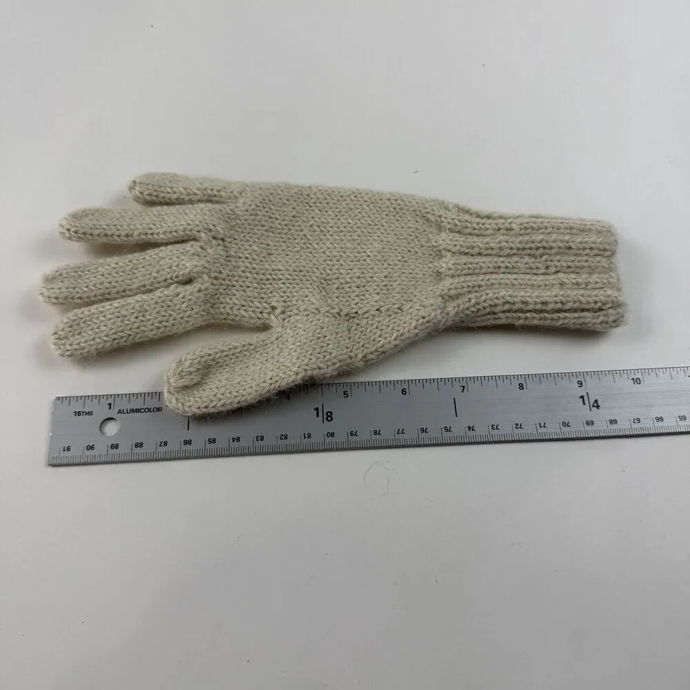 Unbranded Alpaca Cable Knit Womens Gloves Ivory Cream Made in Peru Boho Outdoors